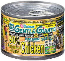 Load image into Gallery viewer, 6 oz. Gentle Giants &#39;Quality of Life&#39; 90% Chicken -&lt;br&gt;Canned Dog and Puppy Food&lt;br&gt;Natural, Non GMO Ingredients&lt;br&gt;
