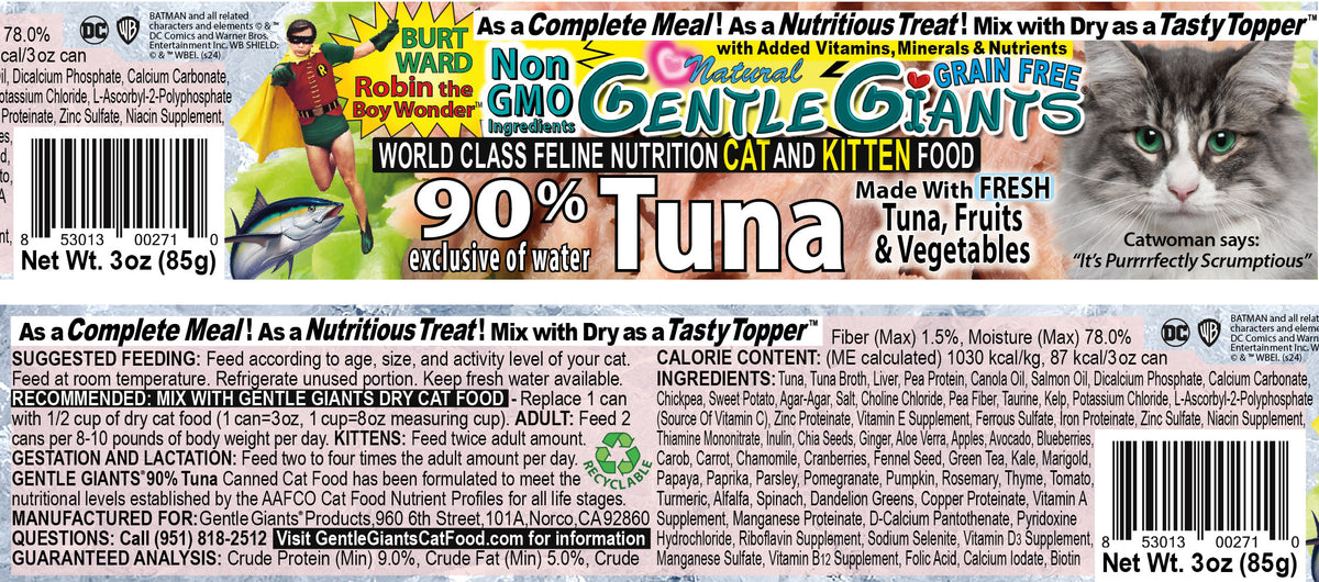 3 oz. Gentle Giants Quality of Life 90 Tuna Canned Cat and Kitten FoodNatural Non GMO Ingredients