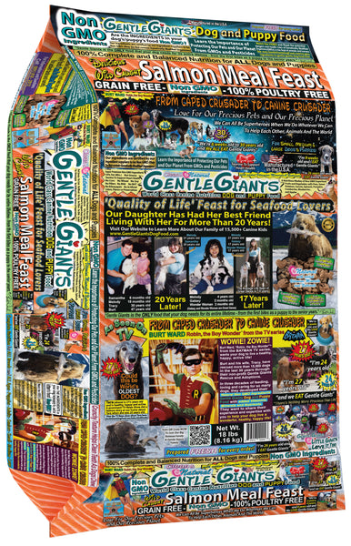 18 lb. Salmon - Gentle Giants 'Quality of Life' Feast for Seafood Lovers -<br>Dog and Puppy Food<br>Natural, Non GMO Ingredients