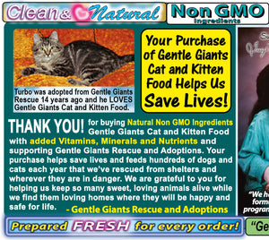 18 lb. Chicken with Fish - Gentle Giants Classic 'Quality of Life' Feast -<br>Cat and Kitten Food<br>Natural, Non GMO Ingredients
