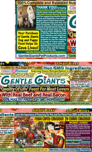 3 lb. Small Bites - Gentle Giants 'Quality of Life' Feast for Meat Lovers - with Real Beef & Real Bacon -<br>Dog and Puppy Food<br>Natural, Non GMO Ingredients