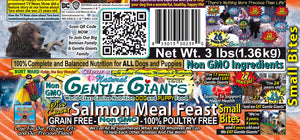 3 lb. Small Bites Salmon - Gentle Giants 'Quality of Life' Feast for Seafood Lovers -<br>Dog and Puppy Food<br>Natural, Non GMO Ingredients