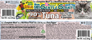 3 oz. Gentle Giants 'Quality of Life' 90% Tuna -<br>Canned Cat and Kitten Food<br>Natural, Non GMO Ingredients<br>
