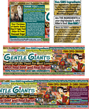 Load image into Gallery viewer, 3 lb. Beef &amp; Bacon - Gentle Giants 'Quality of Life' Feast for Meat Lovers - with Real Beef &amp; Real Bacon -<br>Dog and Puppy Food<br>Natural, Non GMO Ingredients
