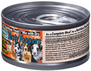 3 oz. Gentle Giants 'Quality of Life' 90% Salmon -<br>Canned Dog and Puppy Food<br>Natural, Non GMO Ingredients<br>