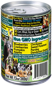 13 oz. Gentle Giants 'Quality of Life' 90% Turkey -<br>Canned Dog and Puppy Food<br>Natural, Non GMO Ingredients<br>